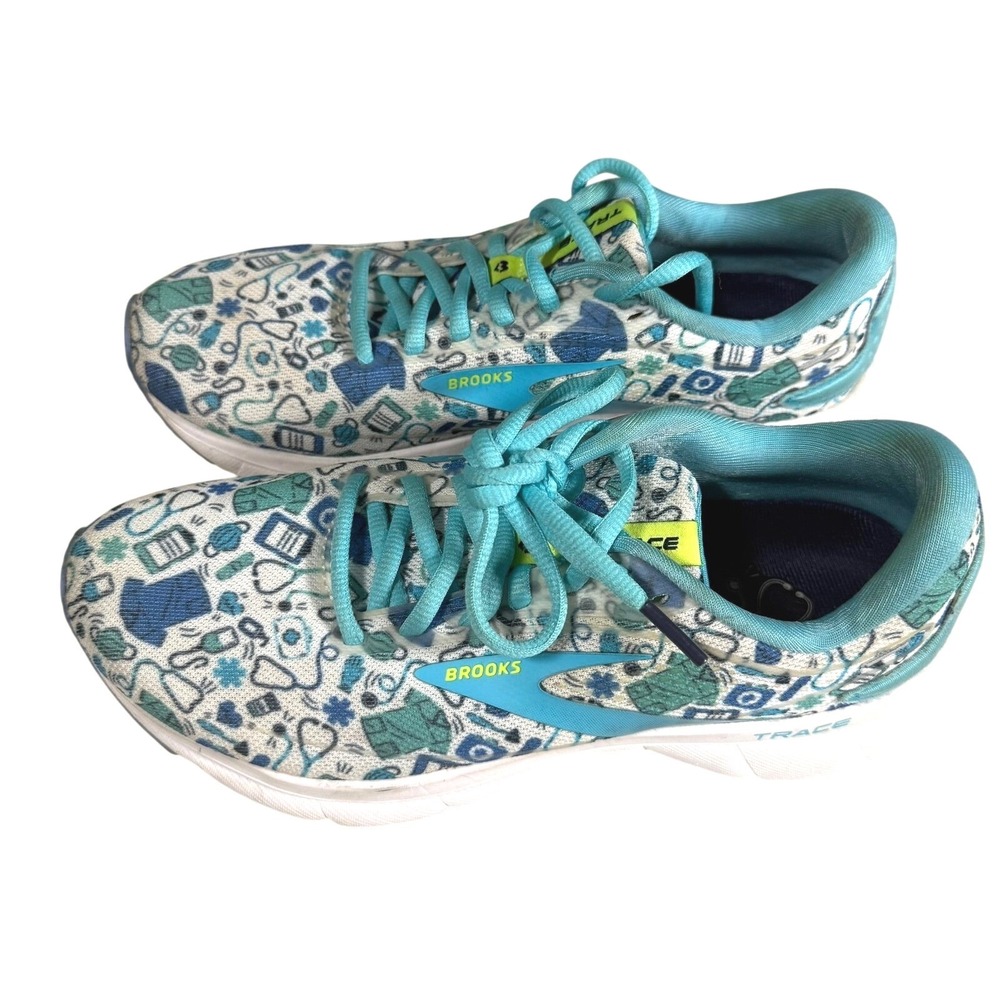 Brooks Trace Running Shoes 6.5 Blue Medical Hero Pack Nurse Health‎ 1203751B135